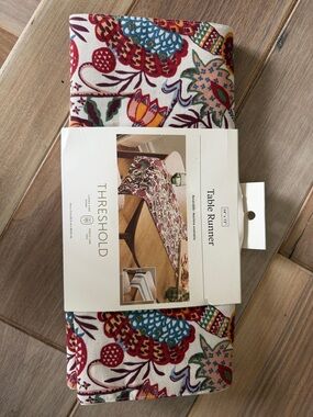 Threshold Floral Table Runner in Red, Teal, Green and Cream